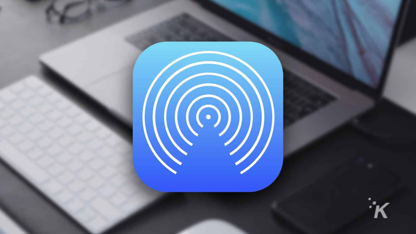 airdrop icon and blurred background