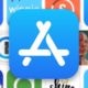 apple app store logo with blurred background