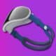 apple vr headset render on a purple background
