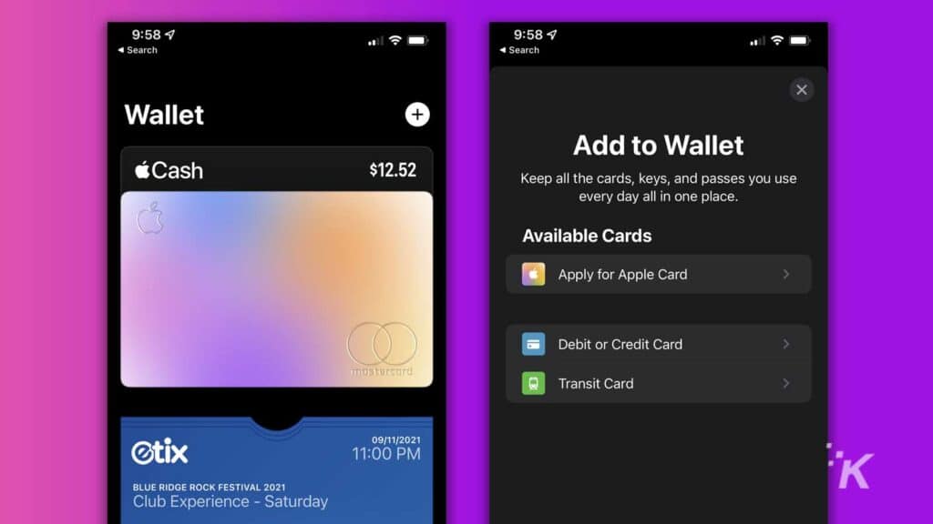 adding a card to apple wallet