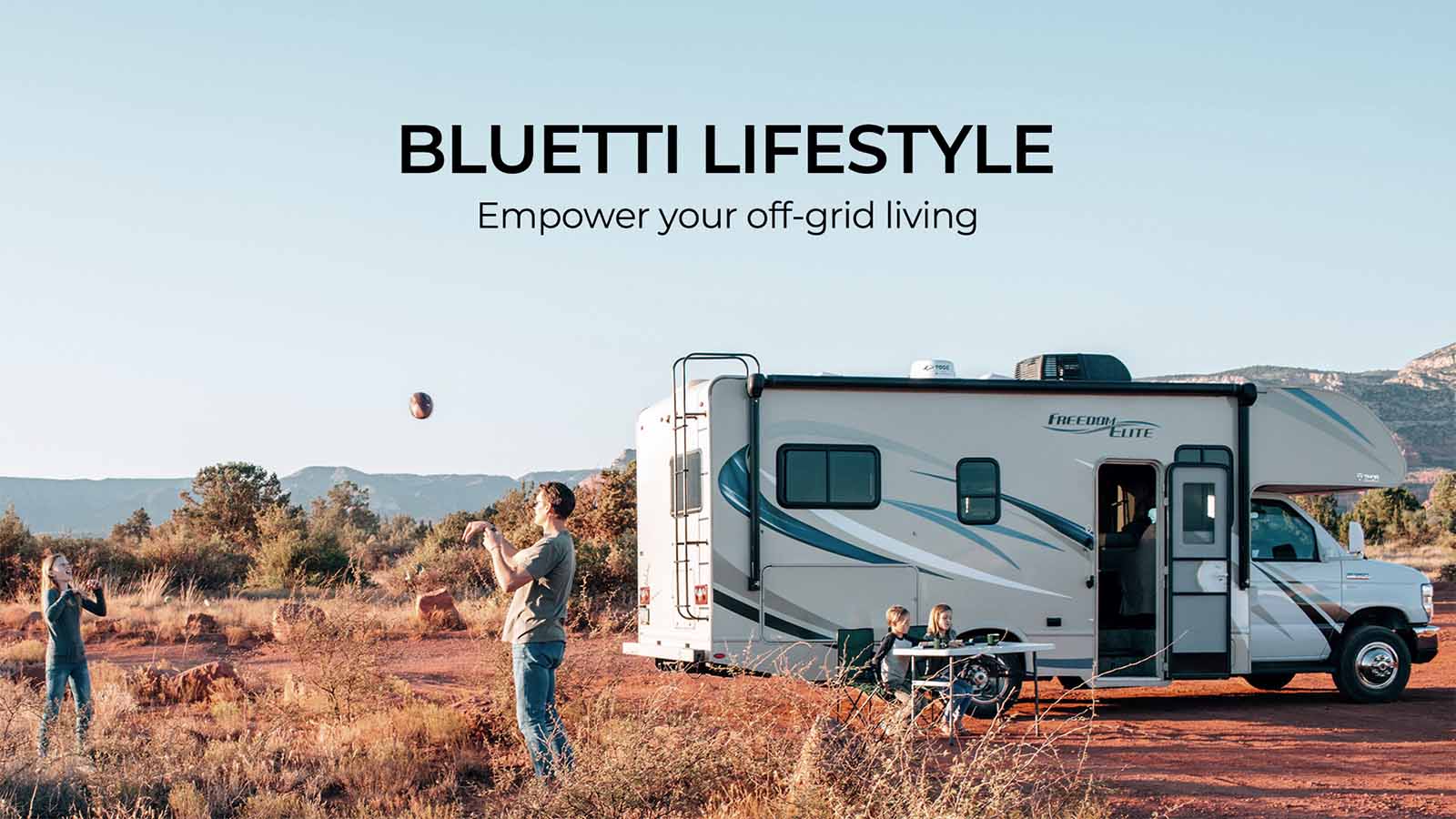 Bluetti image of a camper outdoors