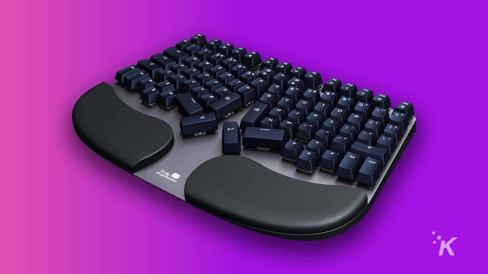 cleave keyboard on purple background