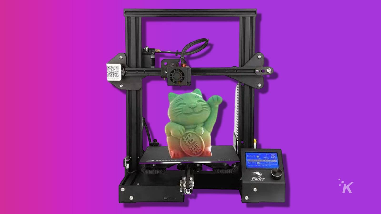 creality 3d printer on purple background