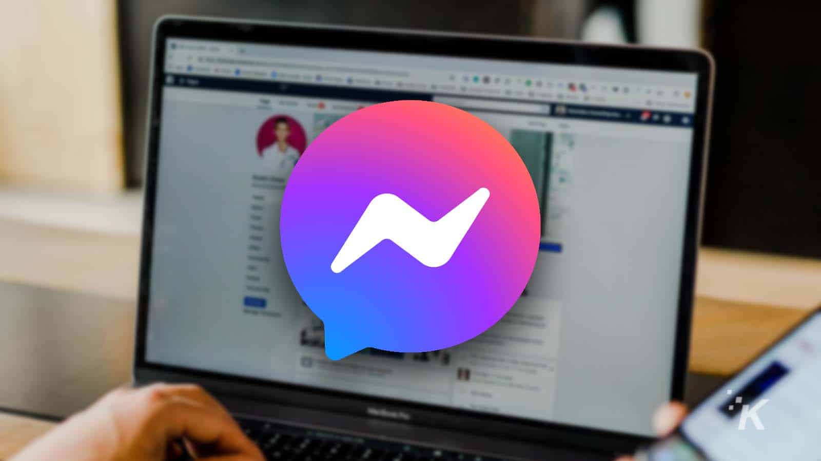 facebook messenger logo on blurred background