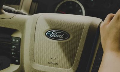 ford logo on steering wheel