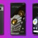 google pixel 7 phones over a purple background