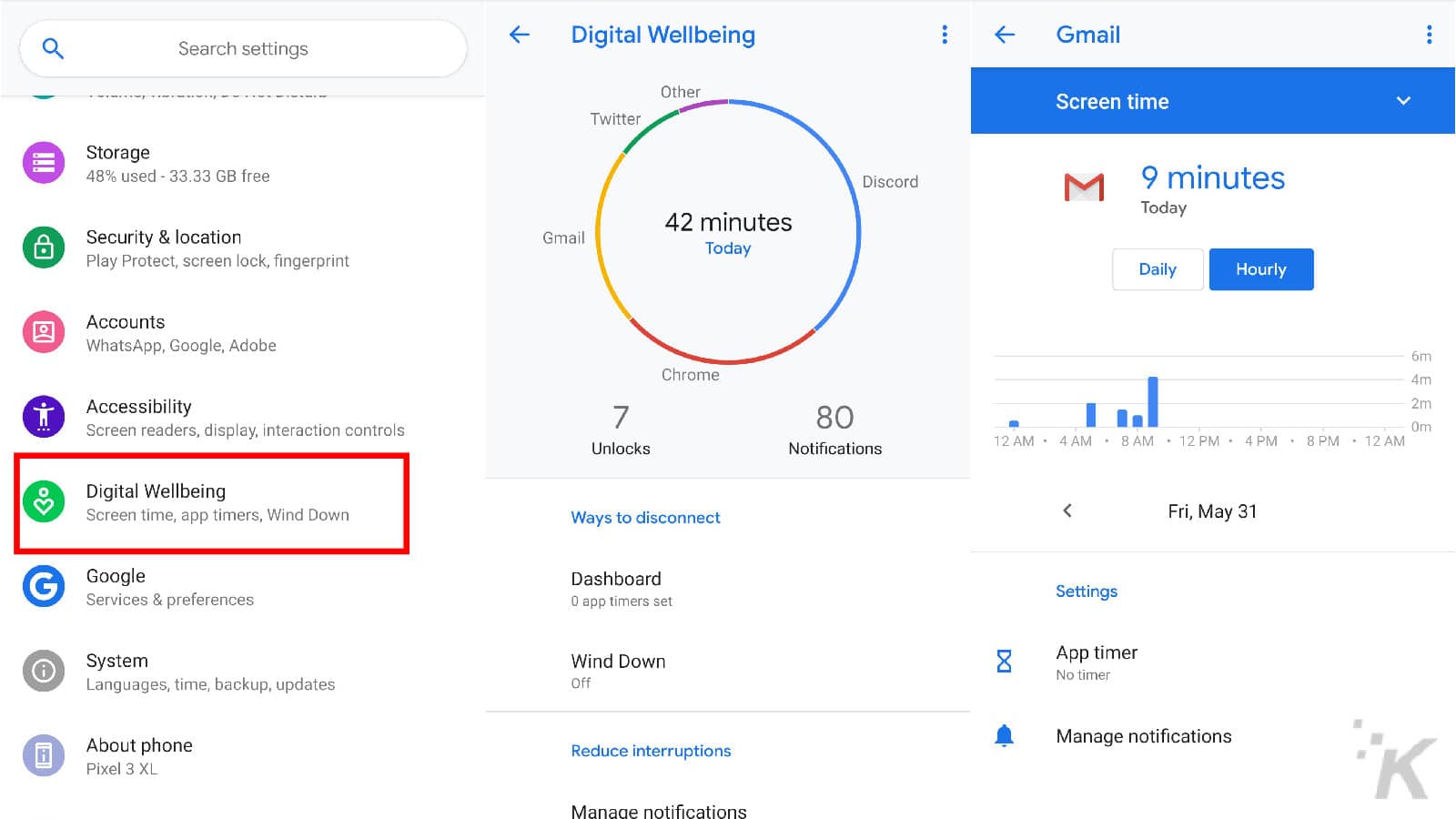 digital wellbeing app on google pixel devices