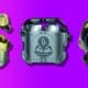 image of gravastar bluetooth audio gadgets on a purple background