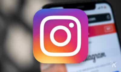 instagram social media logo and blurred background