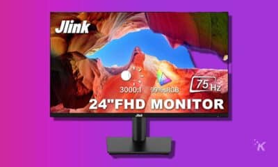 jlink 24-inch FHD monitor on purple background