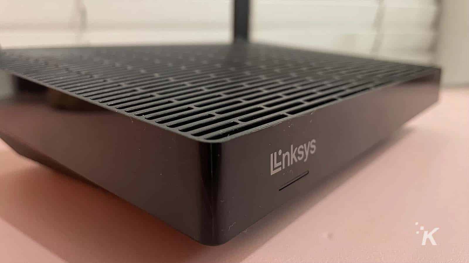 linksys Hydra 6 router on table