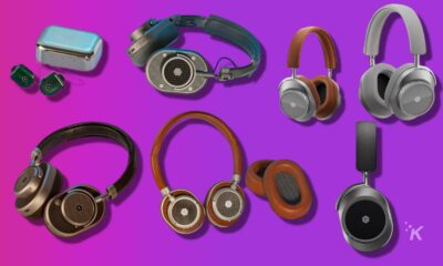 master & dynamic headphones on a purple background
