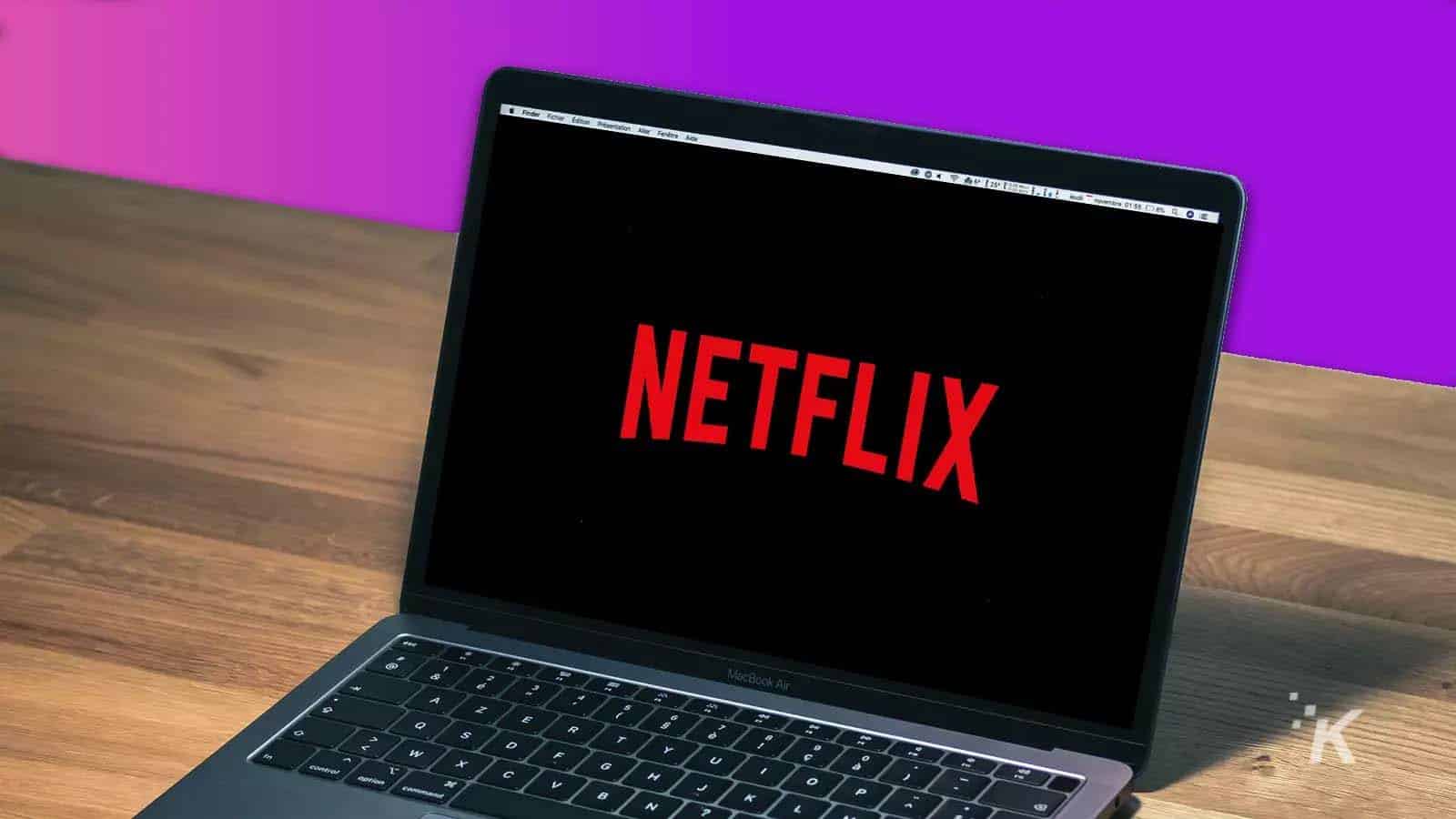 Netflix on laptop on table