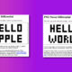 screenshots from png parser showing 'hello apple' from safari browser and 'hello world' on brave browser