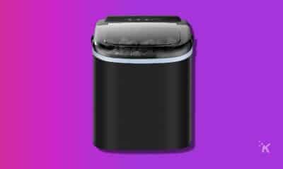 portable ice maker on a purple background