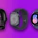 smartwatches on purple background