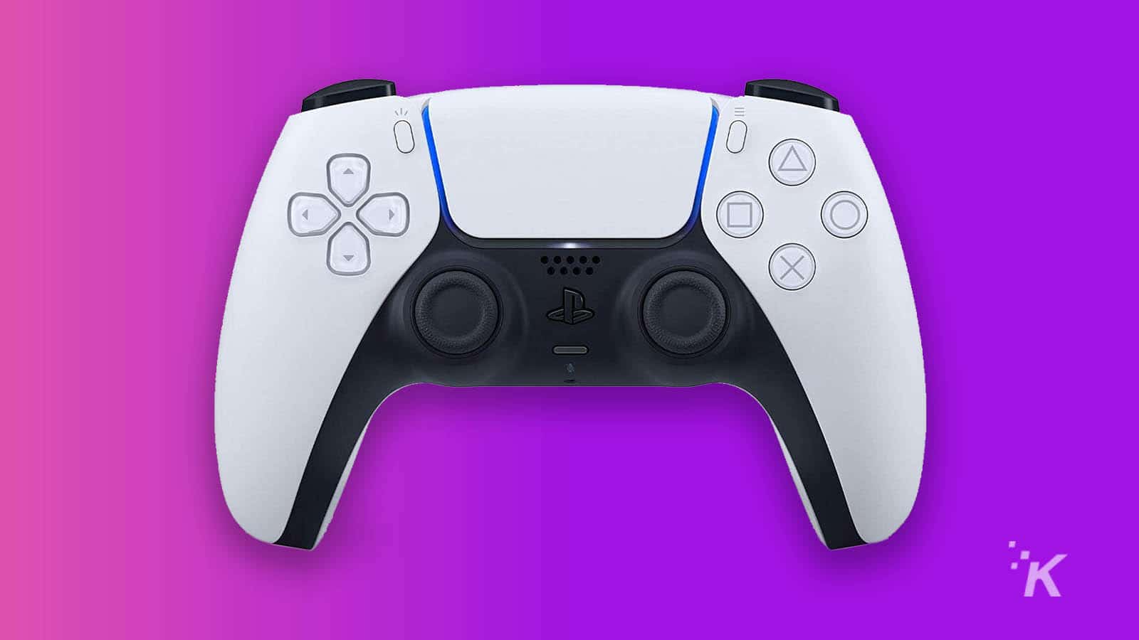 sony playstation 5 dualsense controller on purple background