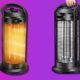 space heaters on a purple background