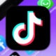 tiktok logo with blurred smartphone in the background