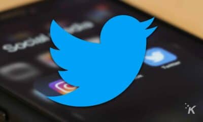 twitter logo on blurred background