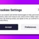website cookie notification on purple background knowtechie