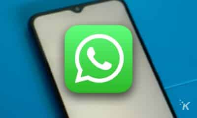 whatsapp icon on blurred smartphone background