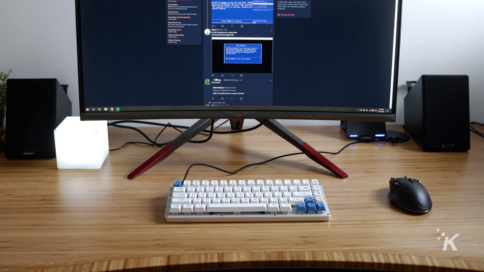 computer and accessories on desk