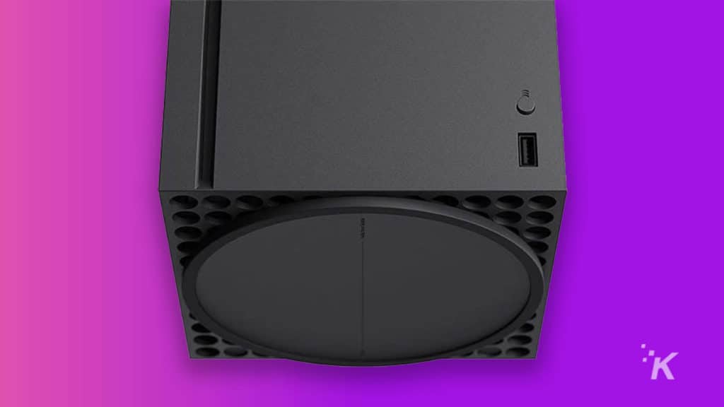 xbox series x stand on purple background