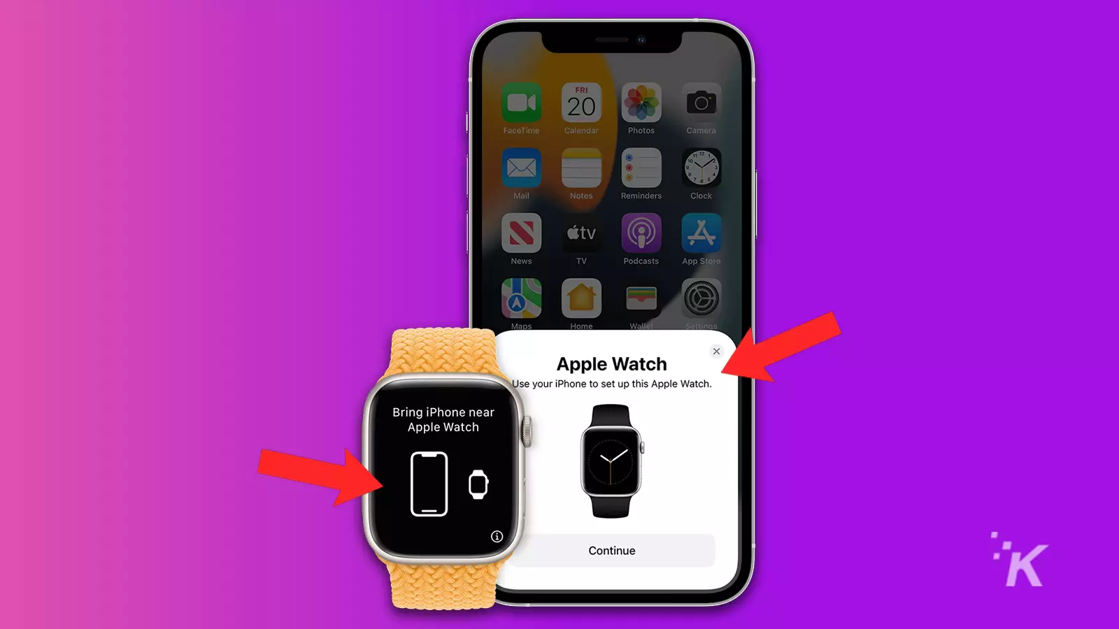 apple watch and iphone pairing screen