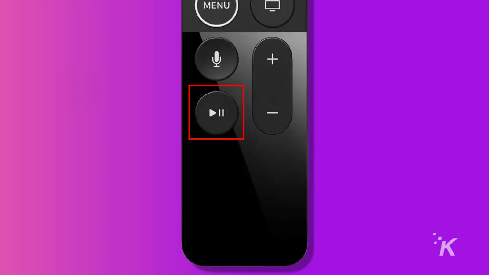 black apple tv remote play button