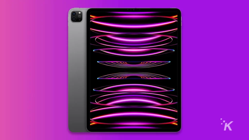 iPad pro on purple background