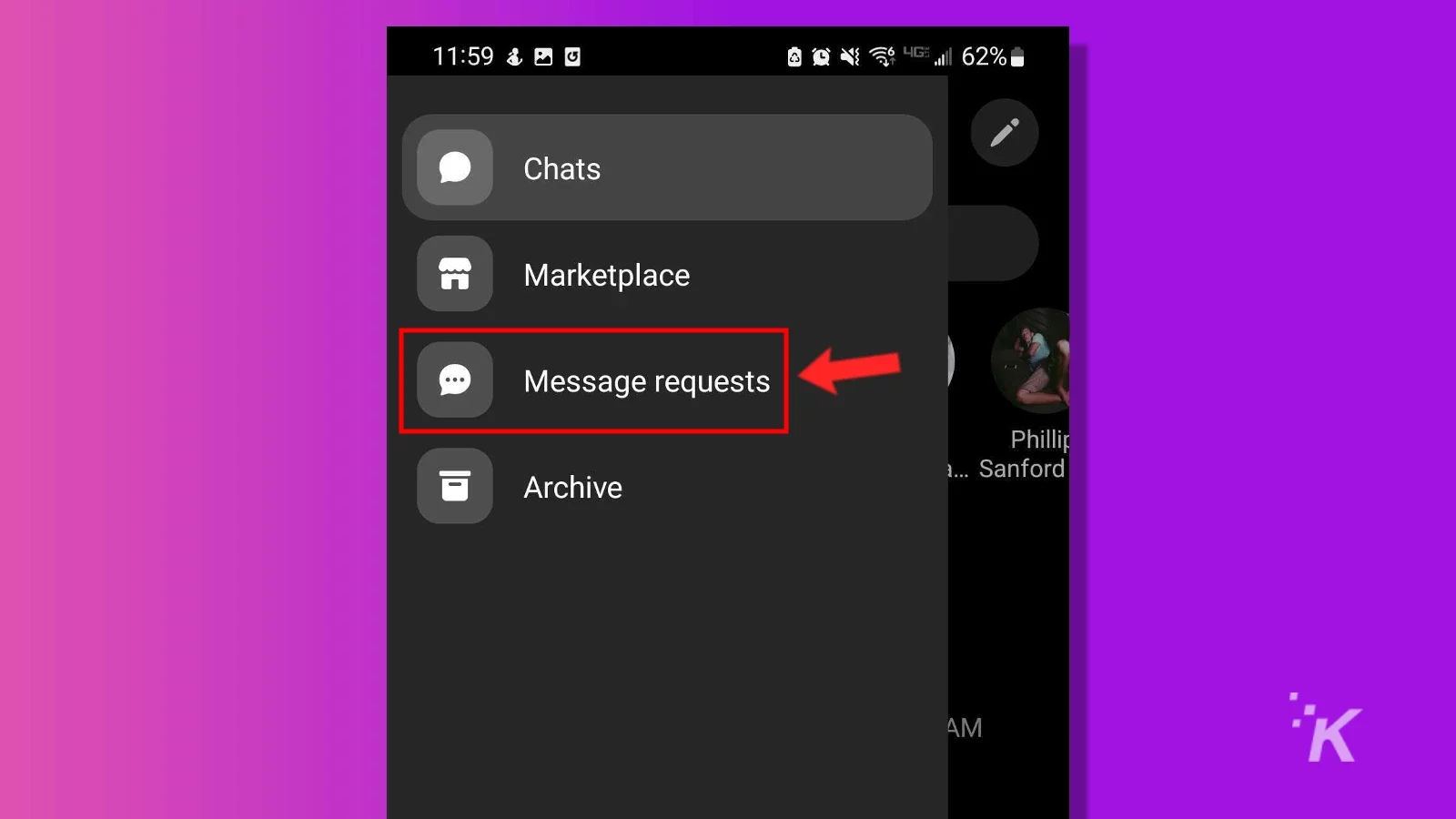 facebook mobile message requests
