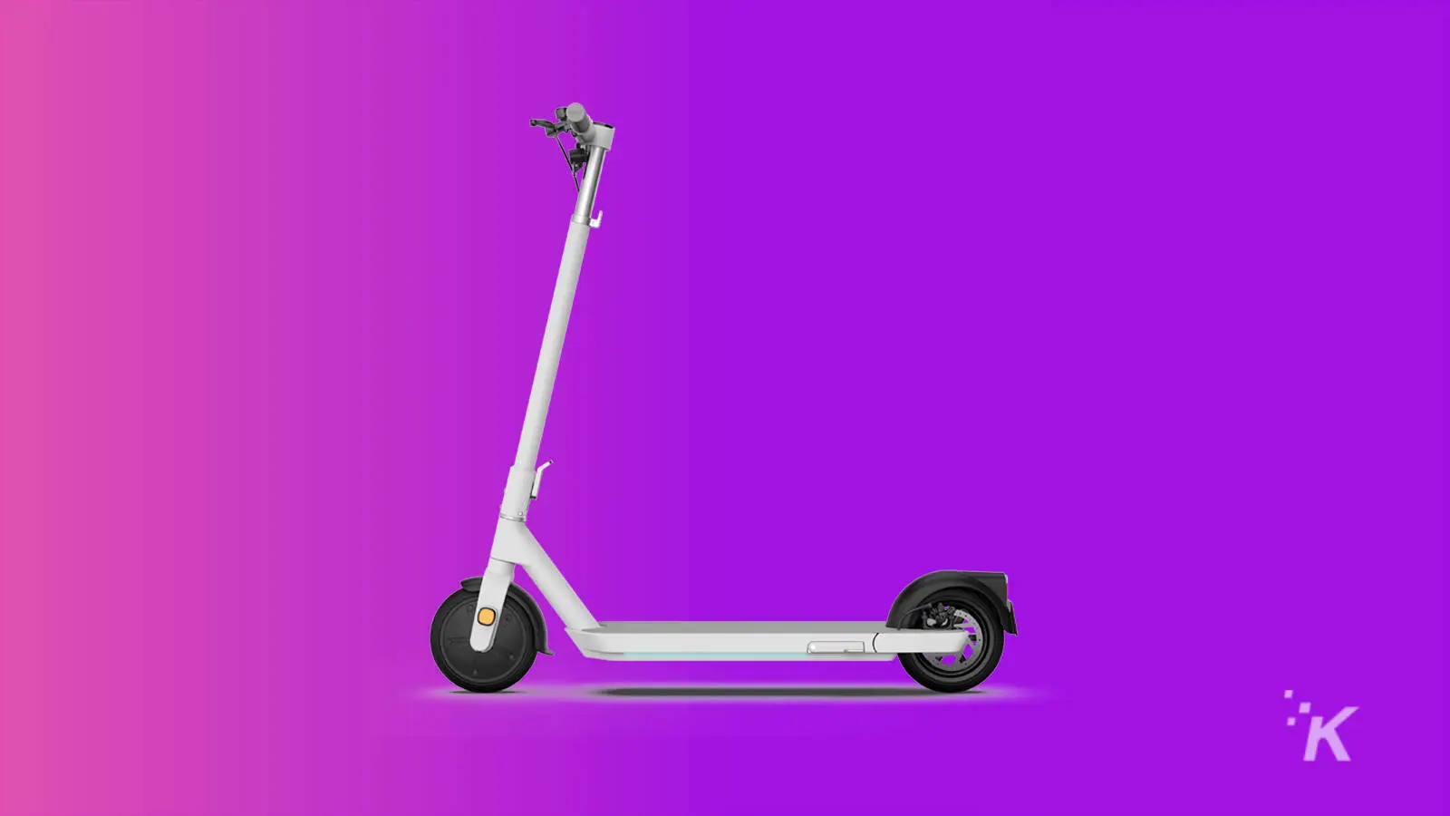 okai neon escooter on purple background