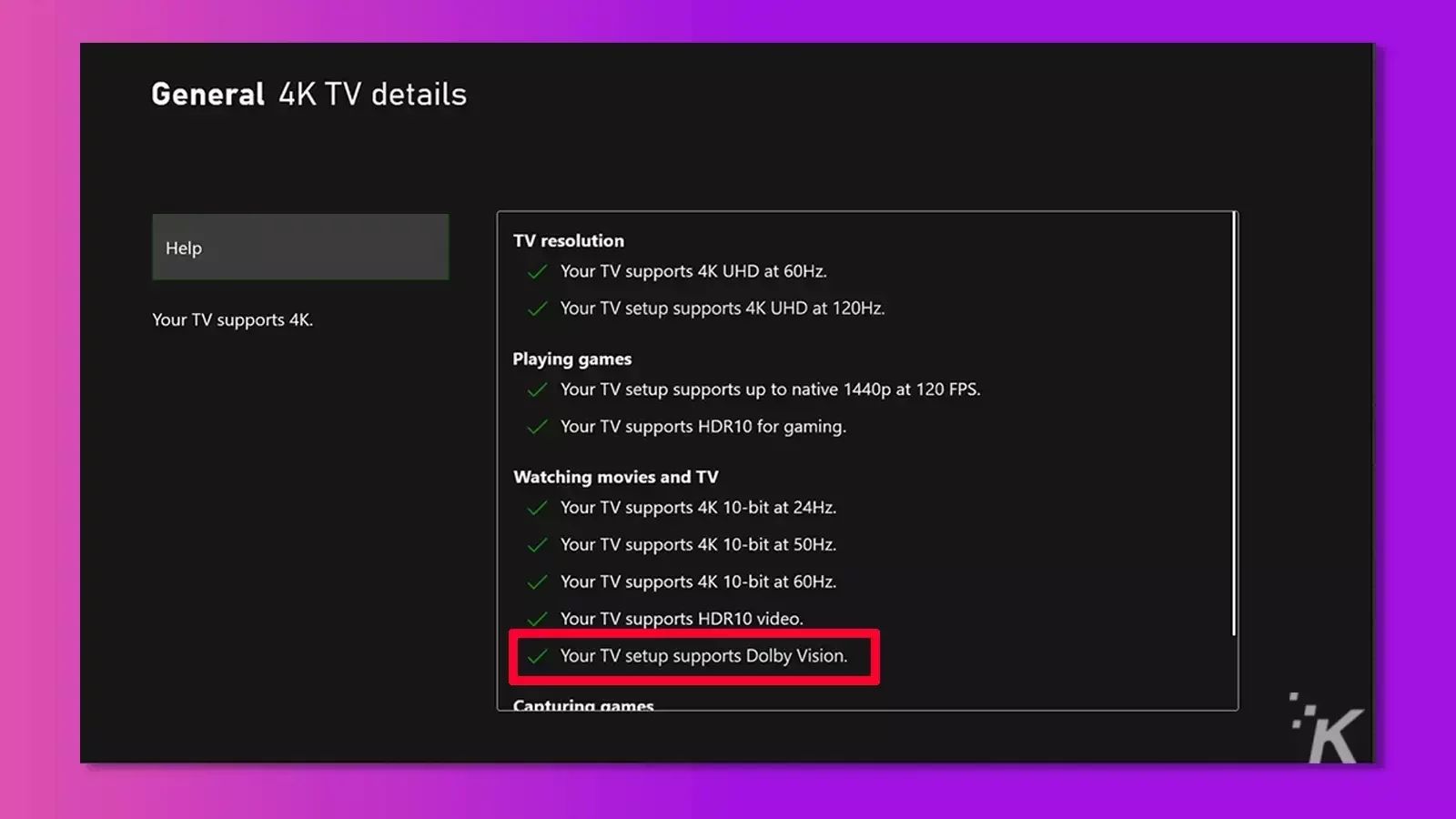 xbox dolby vision tv setting